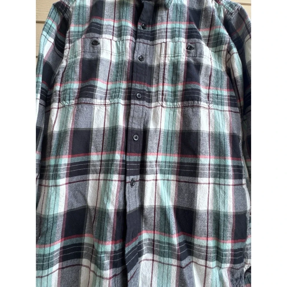 Men's The North Face Arroyo Lightweight Flannel Size Medium Black Mint Green